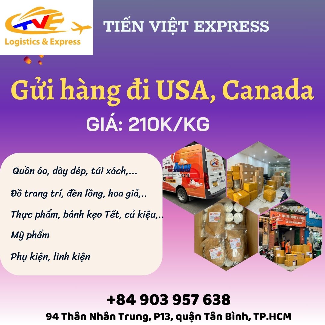 Gửi hàng đi USA, Canada - Tiến Việt Express